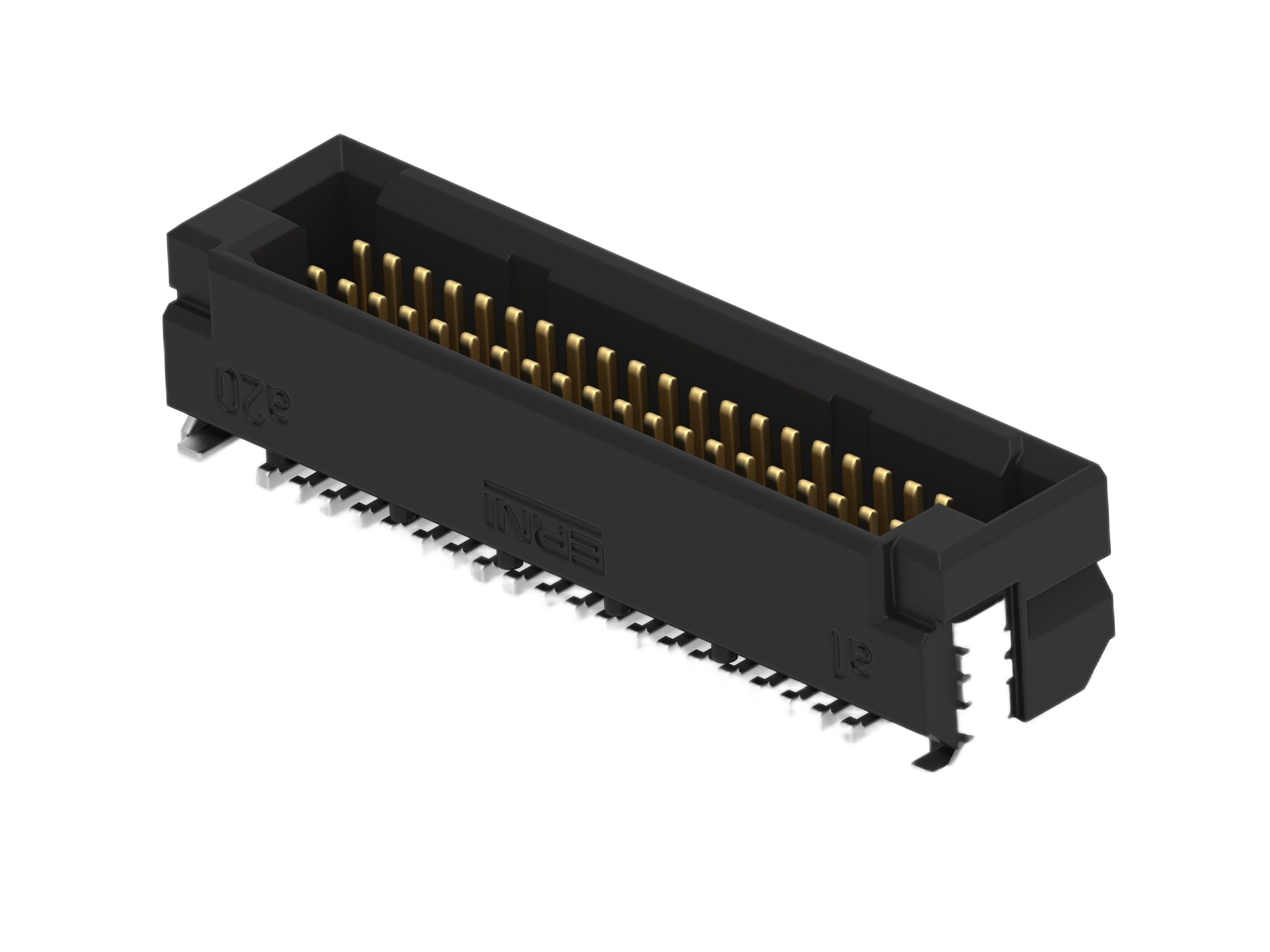 ERNI ERNI MicroCon Series Vertical Surface PCB Header, 40 Contact(s), 0.8 mm Pitch, 2 Row, Shrouded