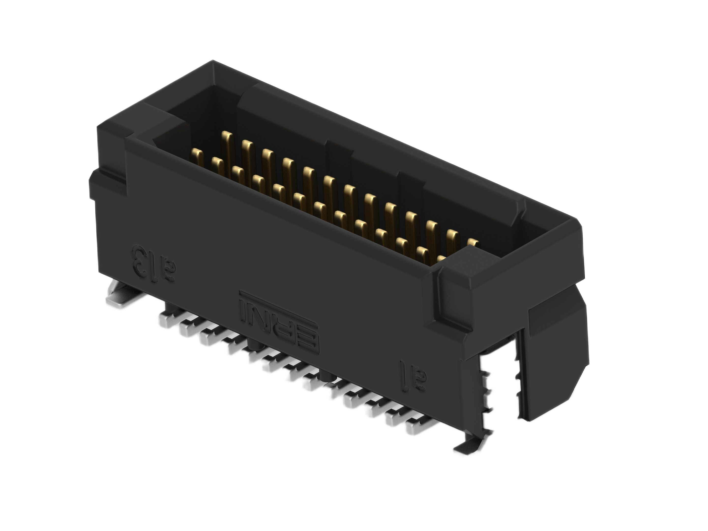 ERNI ERNI MicroCon Series Vertical Surface PCB Header, 26 Contact(s), 0.8 mm Pitch, 2 Row, Shrouded