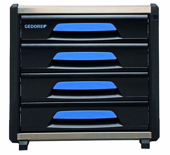 Gedore 4 Drawer Aluminium and Plastic Tool Box 505 mm 525 mm 385mm