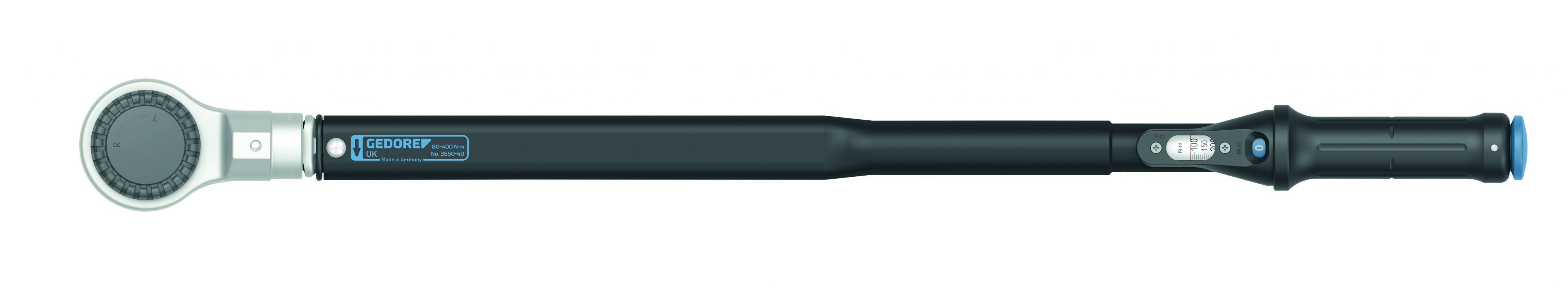 Gedore Torque Wrench, 80 to 400 Nm, 3/4 in Drive, Square Drive, 740mm Overall