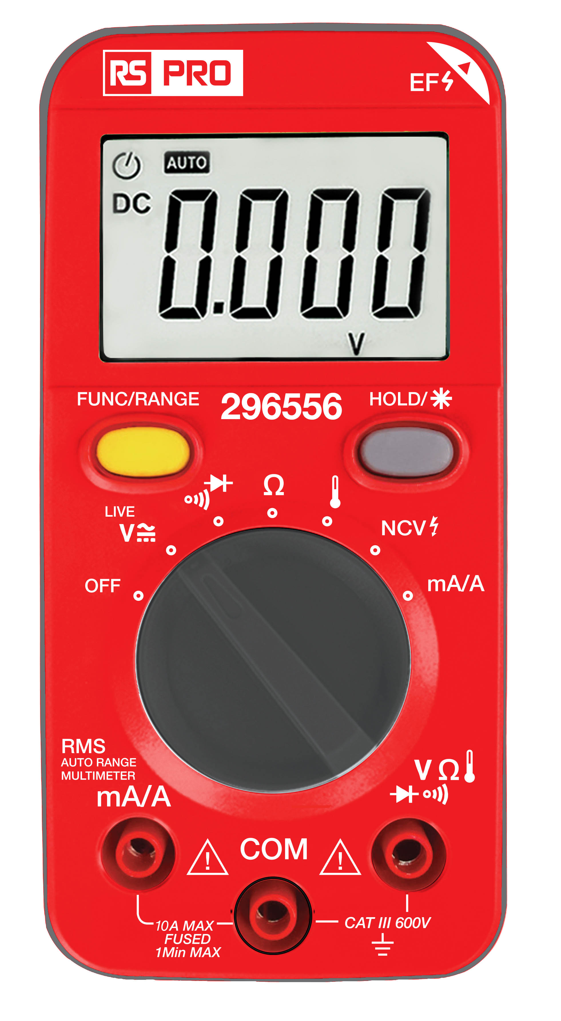 RS PRO Digital Digital Digital Multimeter, 1 A ac, 1 A dc, 600 V ac - UKAS Calibrated