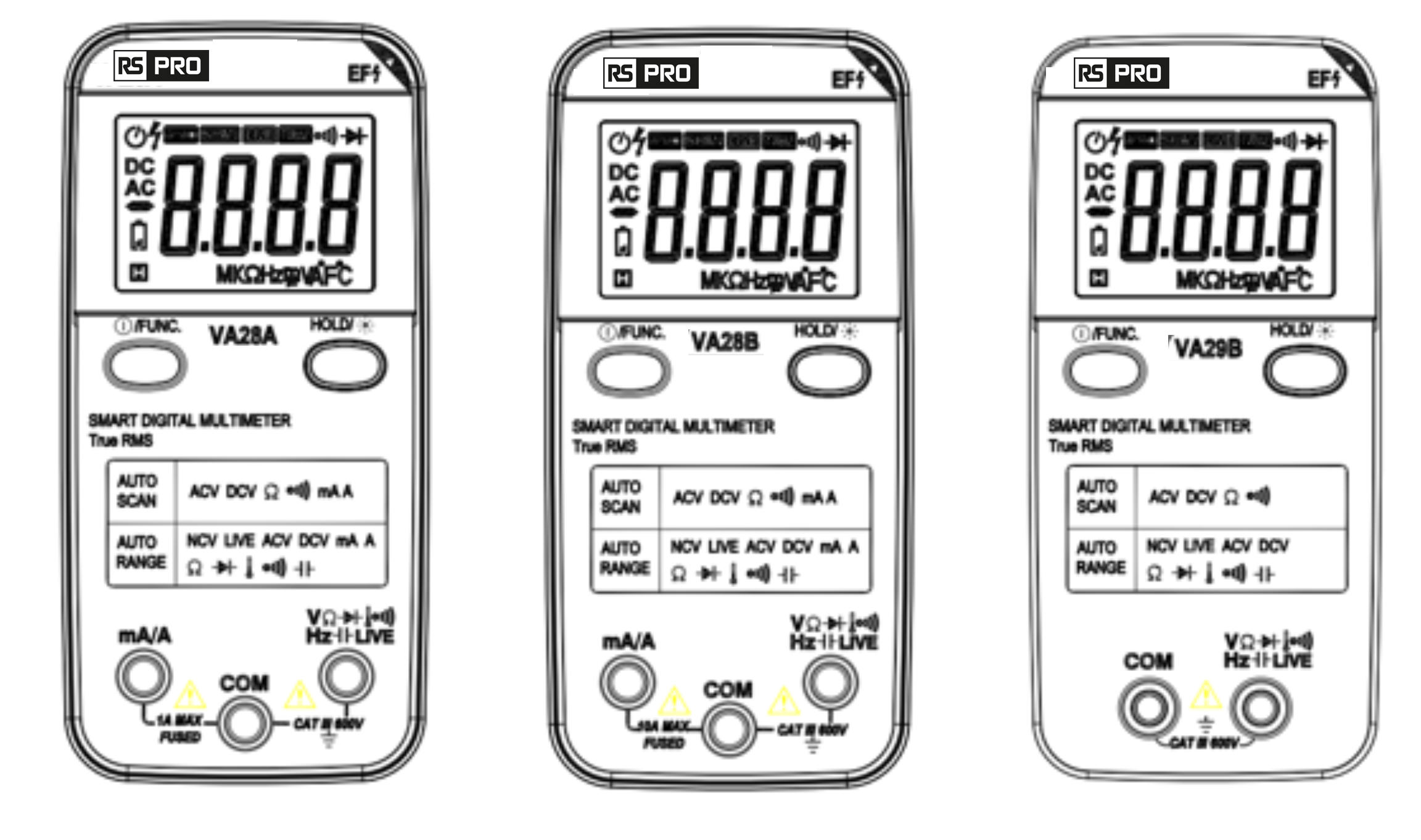 296-590 RS PRO 296590 Digital Digital Digital Multimeter, 10 A ac, 10 A dc, 600 V ac