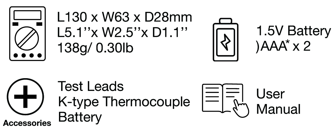 296-592 RS PRO 296590 Digital Digital Digital Multimeter, 10 A ac, 10 A dc, 600 V ac - RSCAL Calibrated