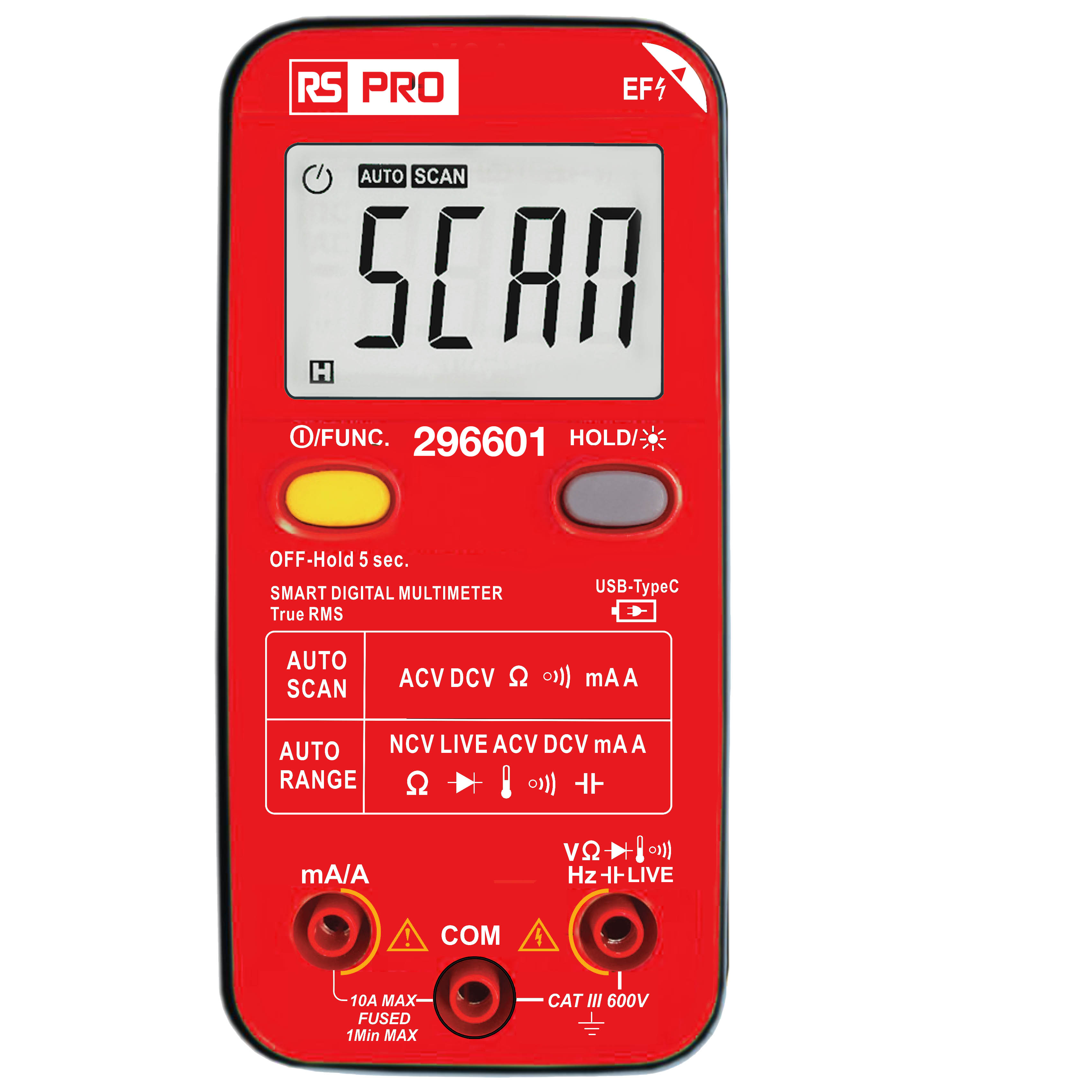 RS PRO Digital Digital Digital Multimeter, 10 A ac, 10 A dc, 600 V ac - RSCAL Calibrated
