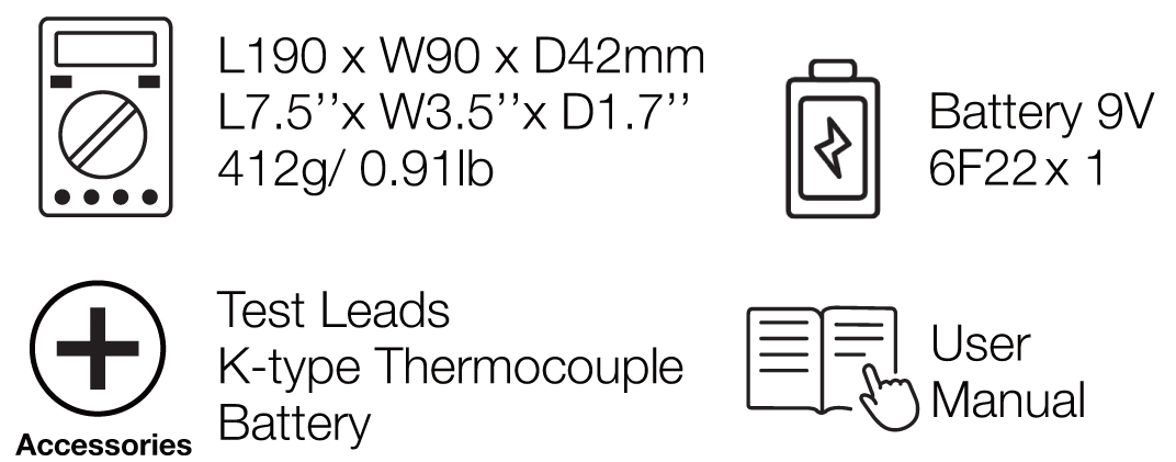 296-637 RS PRO 296637 Digital Digital Digital Multimeter, 10 A ac, 10 A dc, 1 kV ac
