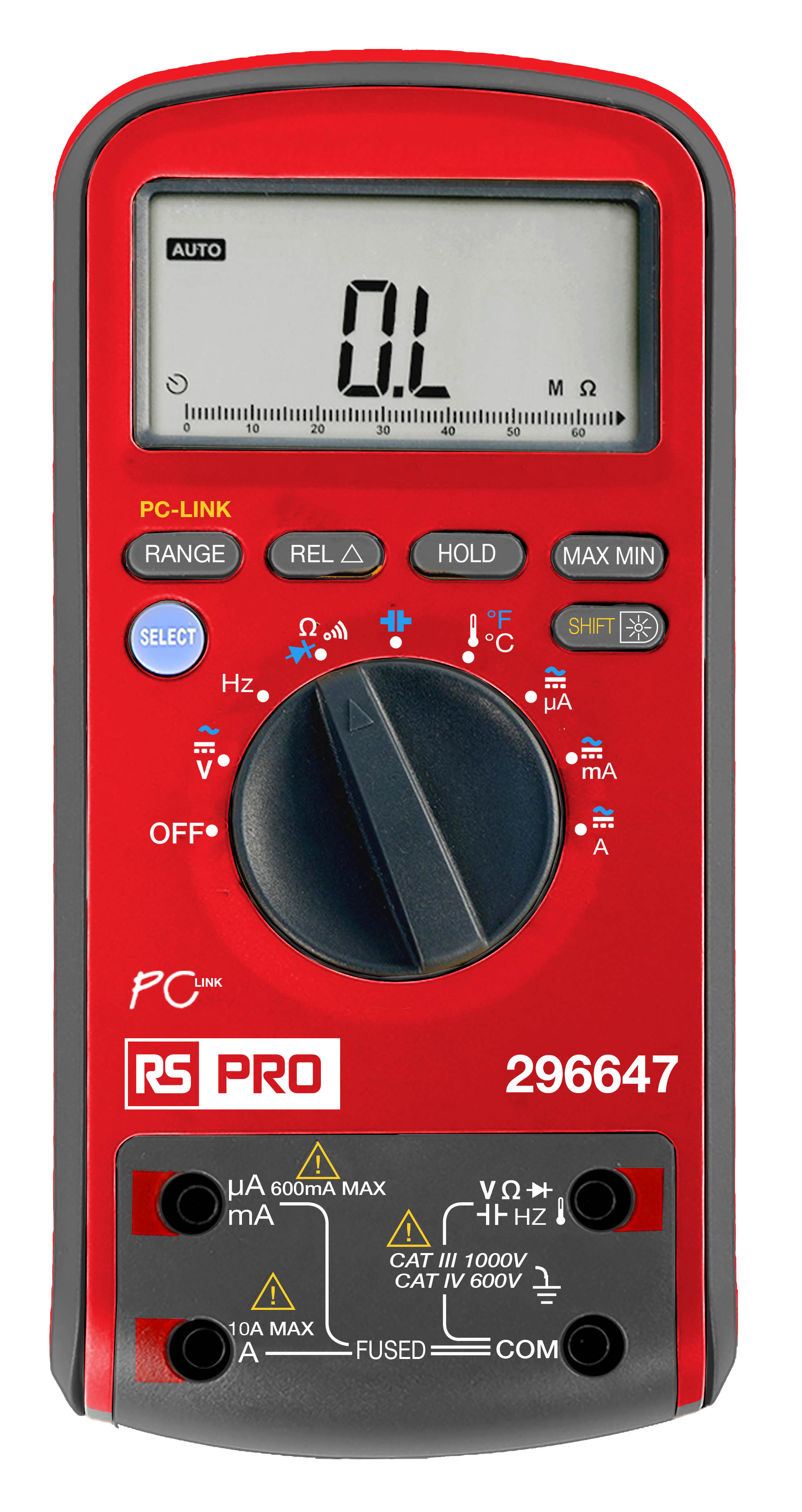 RS PRO Digital Digital Digital Multimeter True RMS, 10 A ac, 10 A dc, 1 kV ac - RSCAL Calibrated