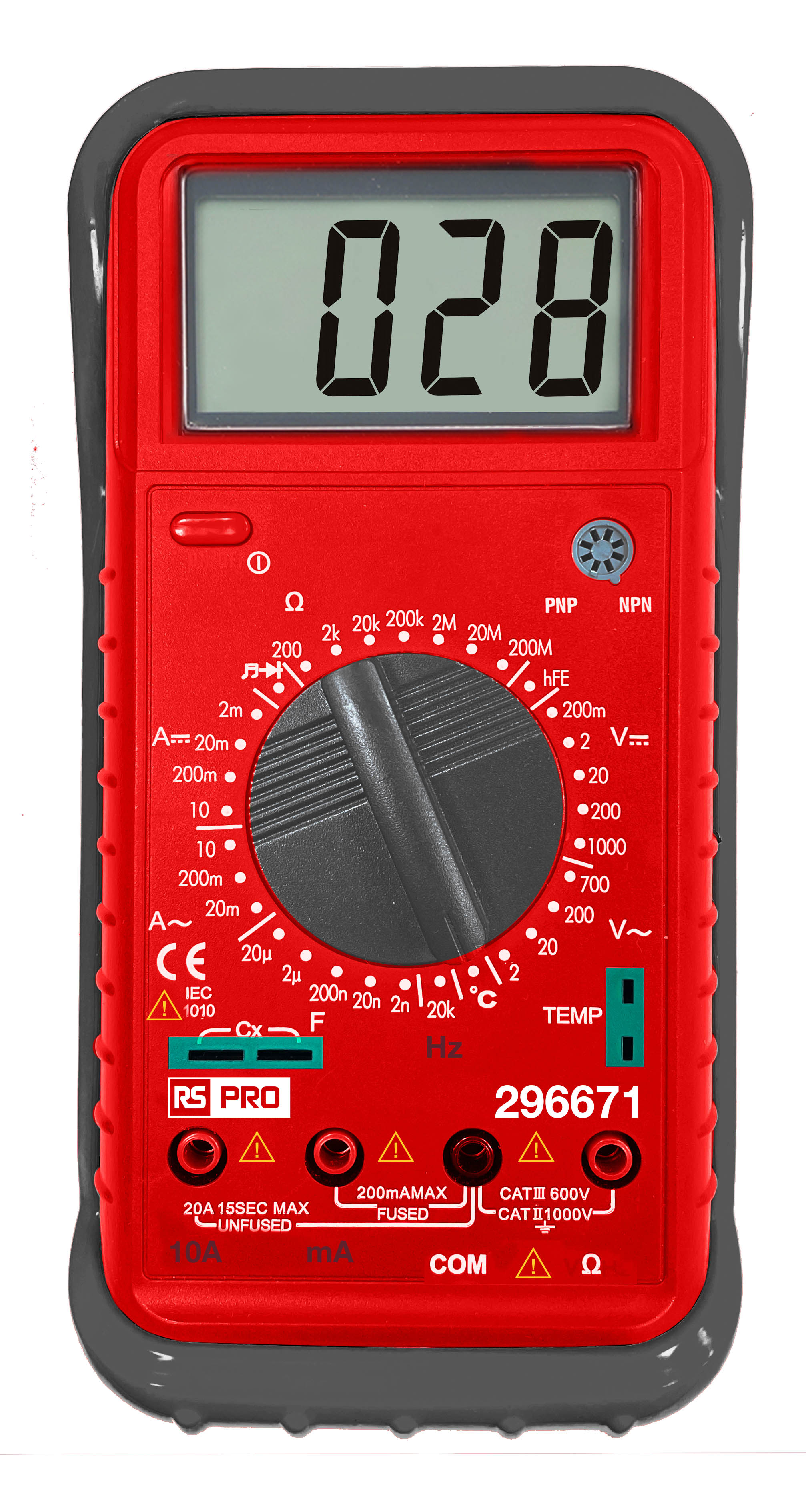 RS PRO Digital Digital Digital Multimeter, 10 A ac, 10 A dc, 700 V ac - RSCAL Calibrated