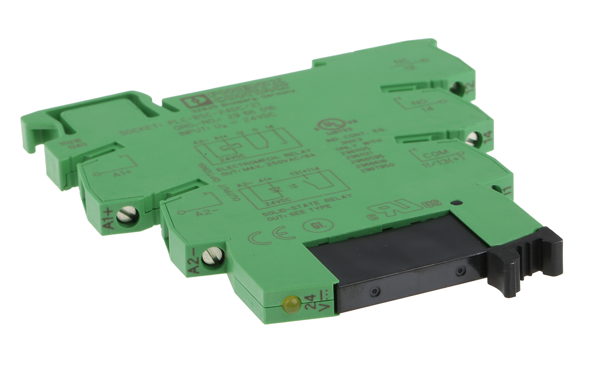2967840 Phoenix Contact PLC-OSC- 24DC/230AC/1 Solid State Interface Relay 24V ac, 253 V ac DIN Rail Screw