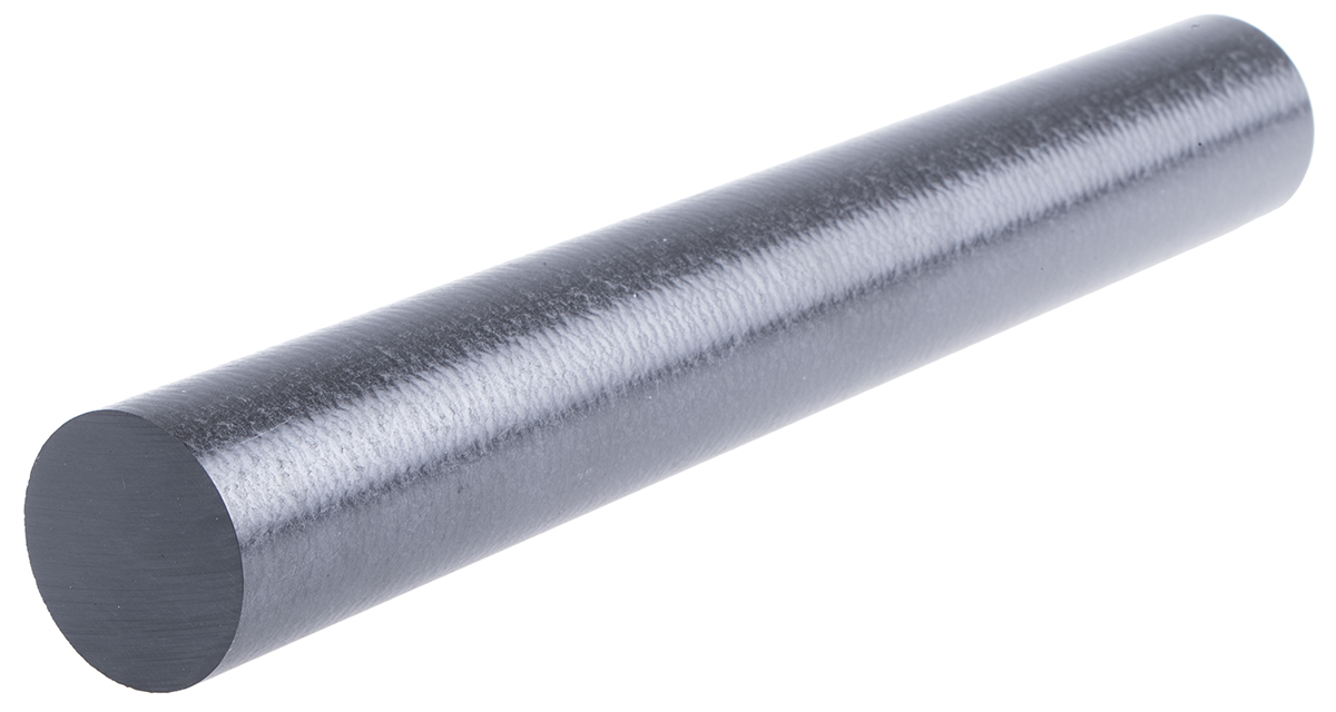 RS PRO Black Polyetheretherketone PEEK Rod, 300 mm x 40 mm Diameter