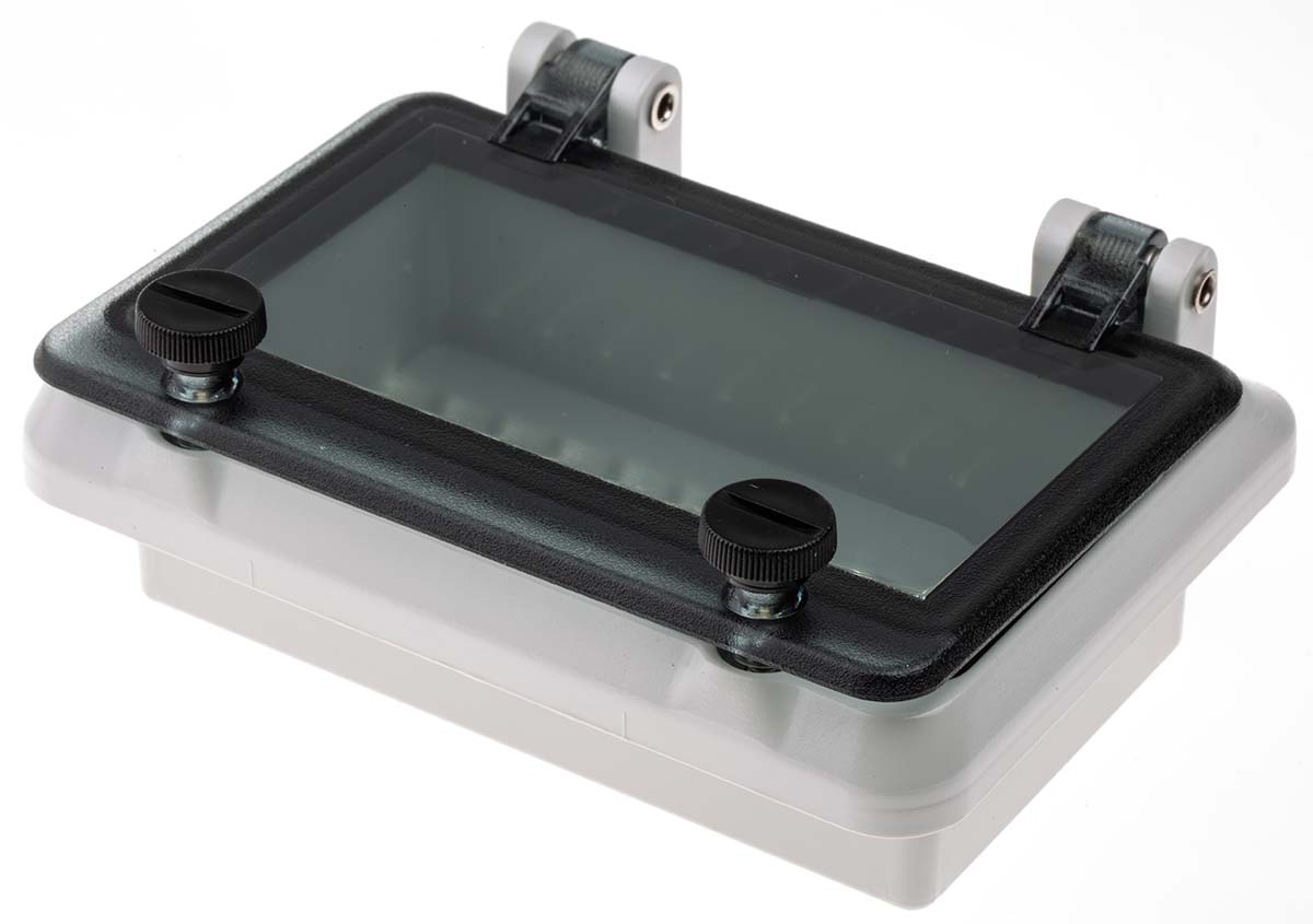 RS PRO Grey Polycarbonate IP44 Inspection Window for use with DIN 43880, 46277-3