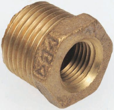 RS PRO Threaded Fitting, Straight Reducer Bush Reducer Bush Reducer Bush, Male BSPT 1 in to Female BSPP 3/4 in