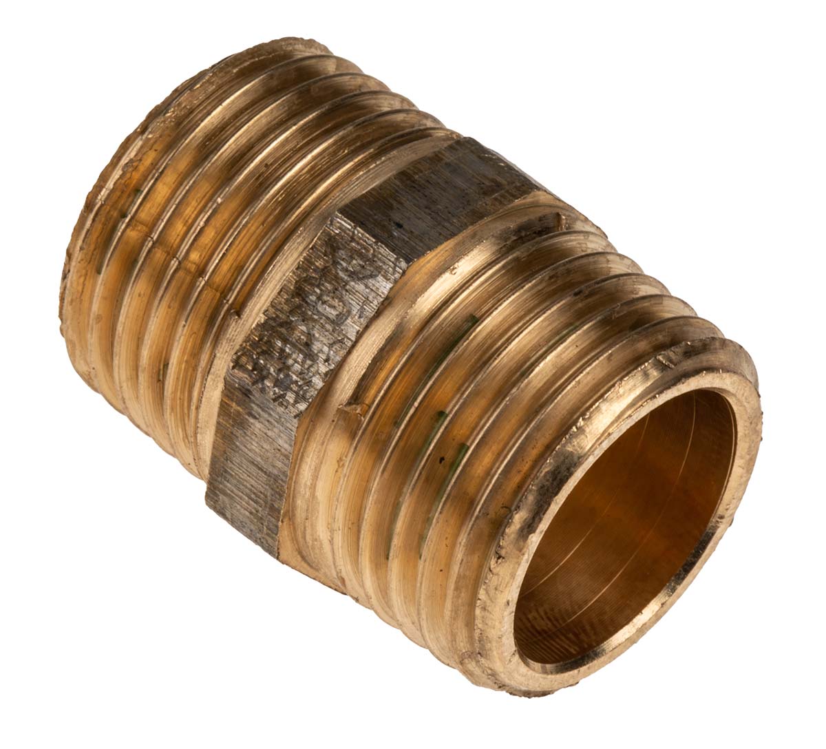 RS PRO Brass Pipe Fitting, Straight Nipple Nipple, Male BSPT 1/2 in to Male British Standard Parallel Pipe 1/2 in