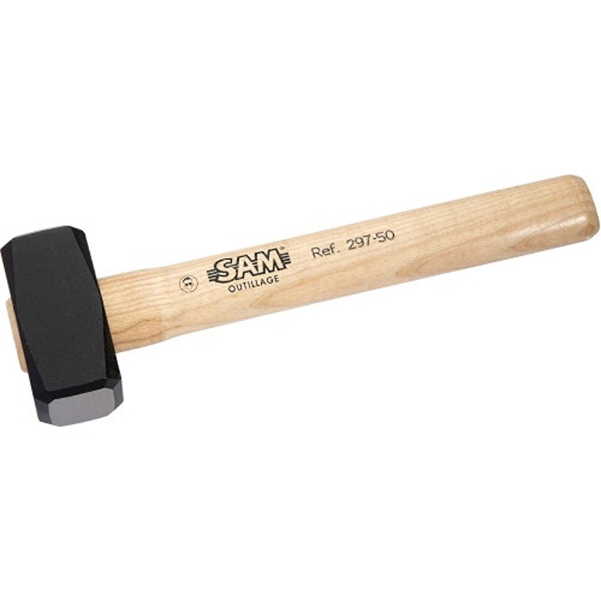 SAM Forged Alloy Head Lump Hammer with Ash Wood Handle, 1500 g