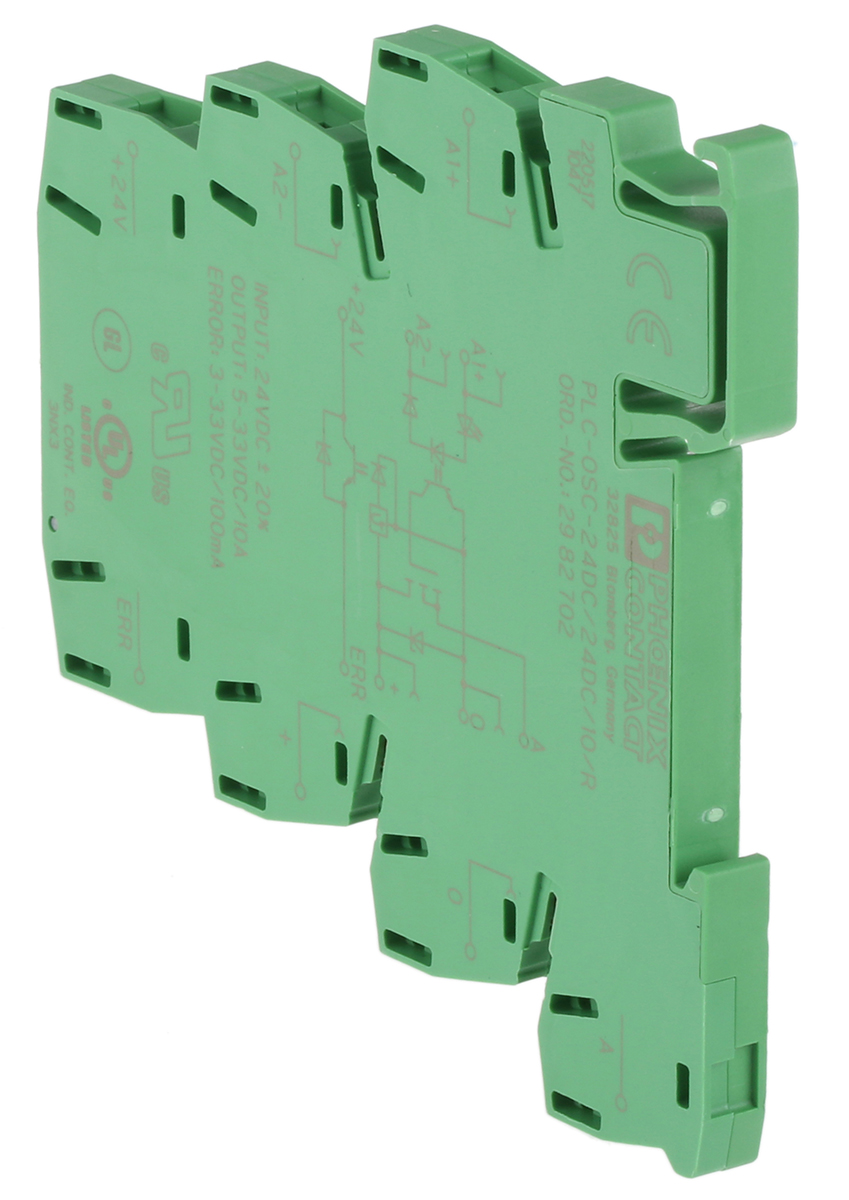 2982702 Phoenix Contact PLC-OSC- 24DC/ 24DC/ 10/R Solid State Interface Relay 33V DIN Rail Screw