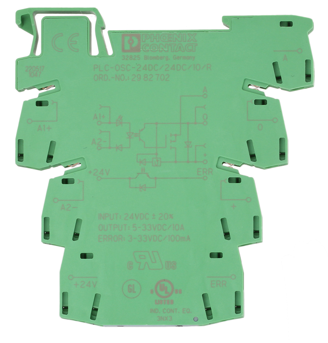 2982702 Phoenix Contact PLC-OSC- 24DC/ 24DC/ 10/R Solid State Interface Relay 33V DIN Rail Screw