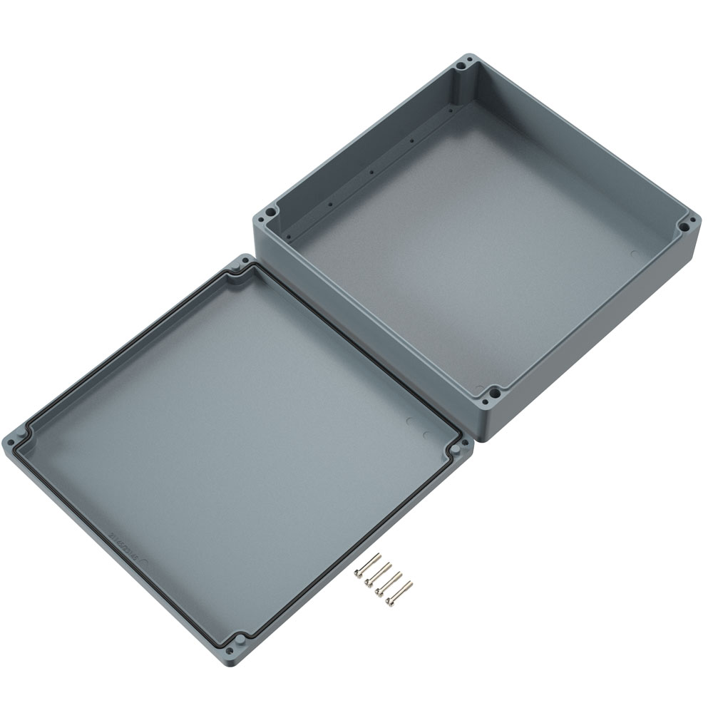 02363609 Rose Polyester Standard Series Grey Glass Fibre Reinforced Polyester Enclosure, IP66, IK08, Grey Lid, 360 x 360 x 91mm