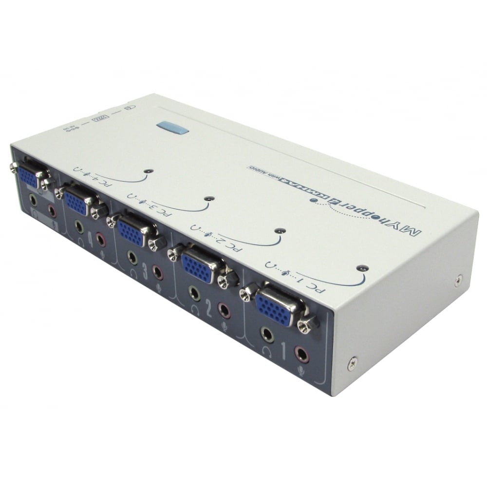 kvm-526aud Rextron 4 Port Quad Monitor PS/2 SVGA, VGA KVM Switch