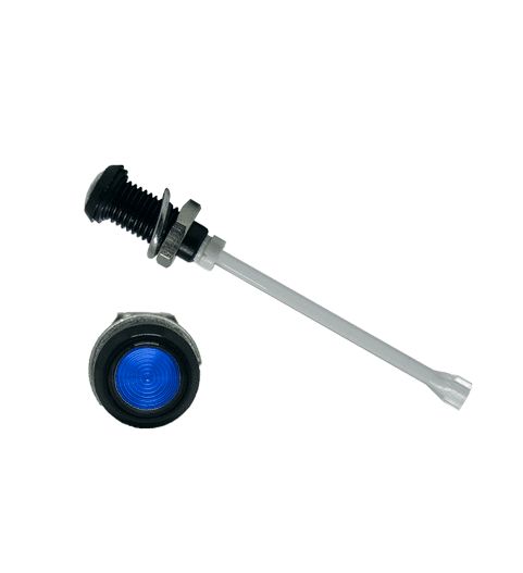 RHD-1660-F6PZB67PR Bivar, Panel Mount Vertical LED Light Pipe, Blue Round Lens