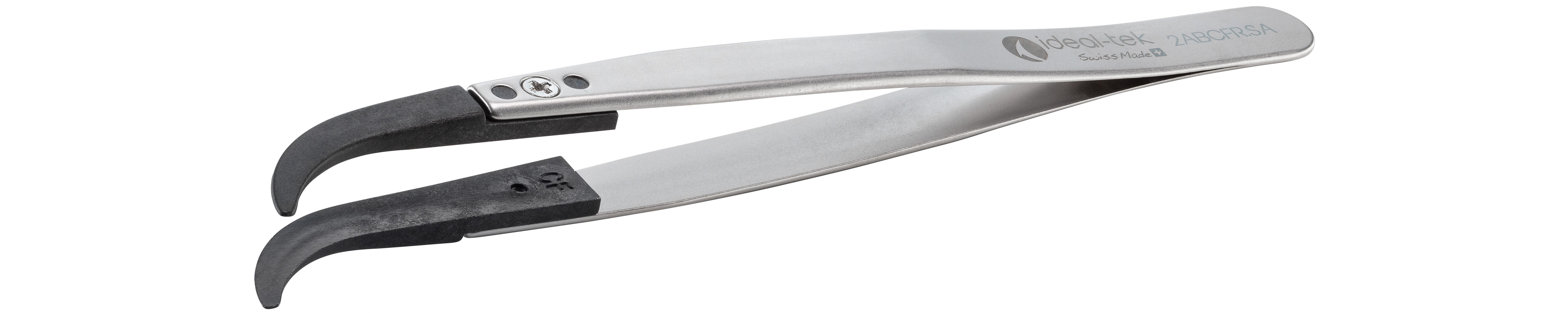 ideal-tek 130mm Plastic, Carbon Fibre, Stainless Steel Very Fine, Flat, Curved, Round ESD Safe Tweezer