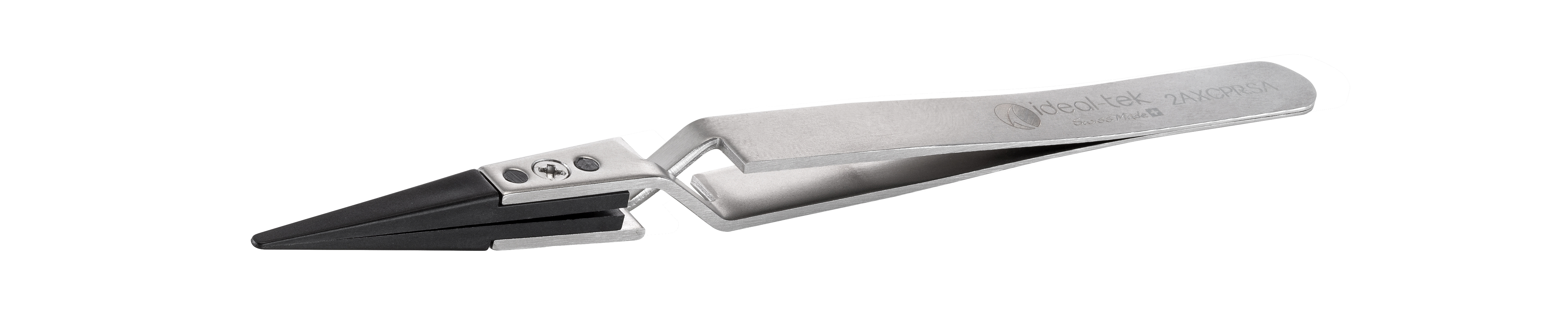 ideal-tek 130mm Stainless Steel, Polyetheretherketone Straight, Round, Very Fine, Flat ESD Safe Tweezer