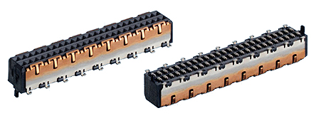 ERNI MicroSpeed Series Straight Surface Mount PCB Socket, 50-Contact, 2-Row, 1mm Pitch, Solder Termination