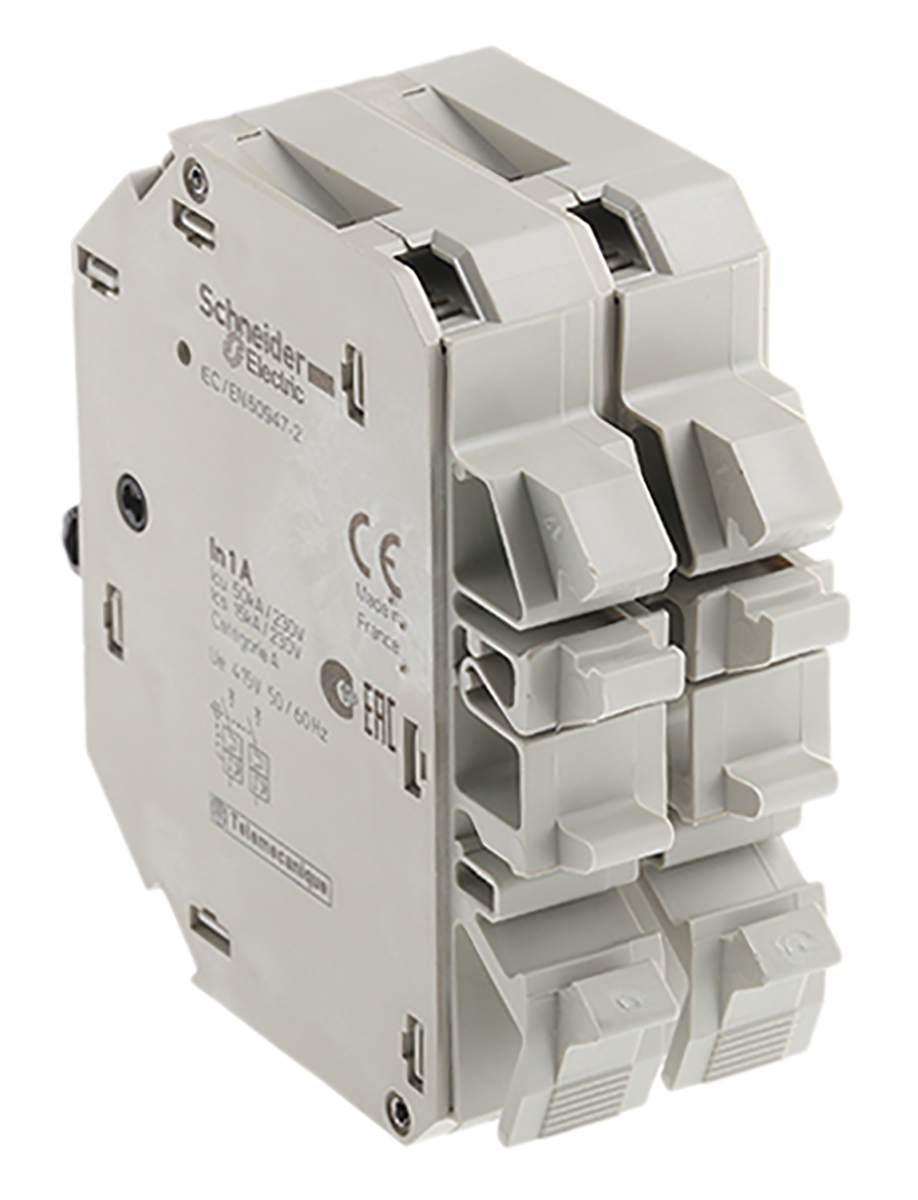 gb2db06 Schneider Electric 1A 2P Pole Thermal Magnetic Circuit Breaker, 277 V ac, 415 V ac GB2
