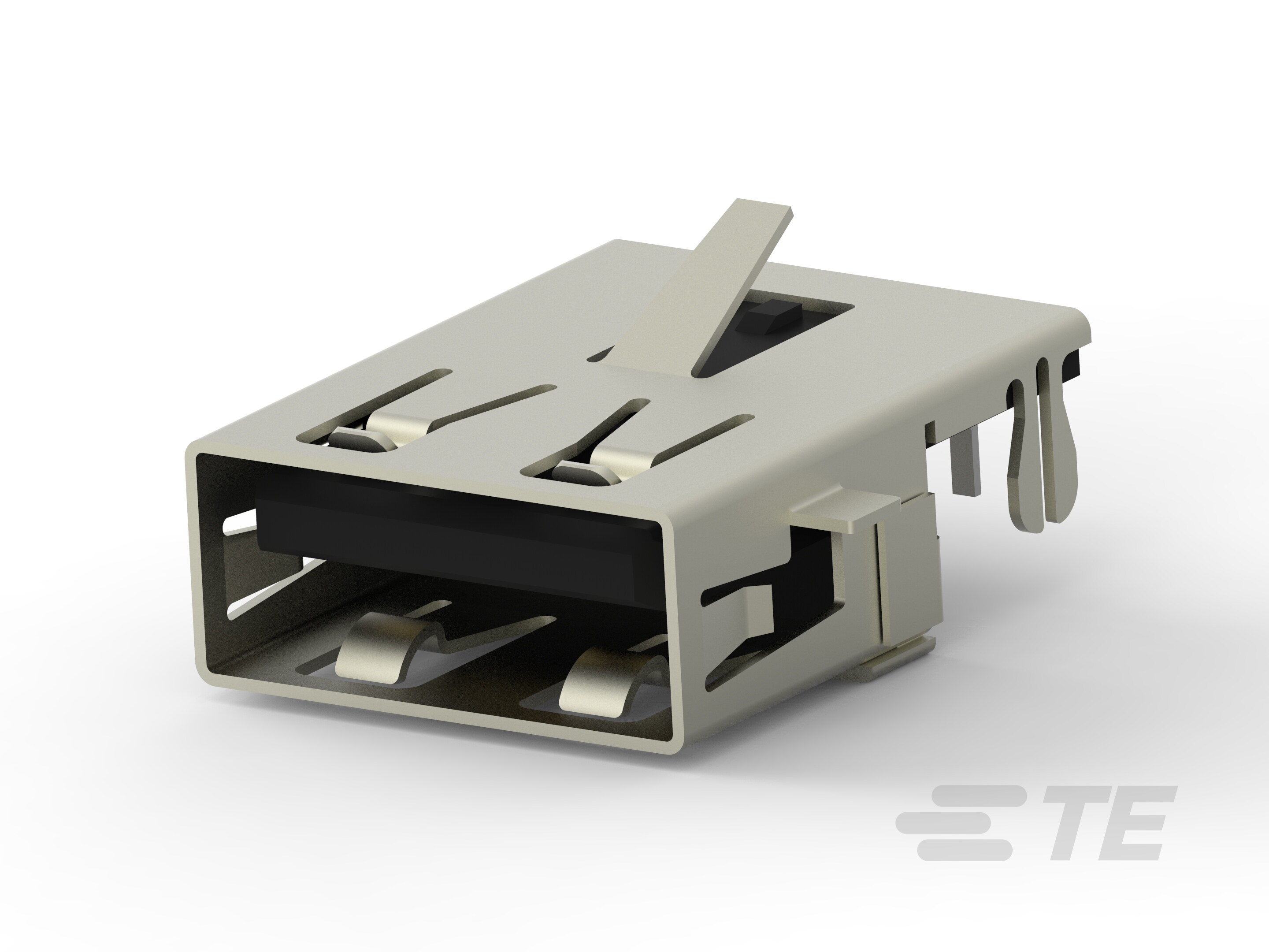 TE Connectivity Right Angle, Board Mount, Receptacle- Single Port Type USB 2.0 Type-A 2.0 USB Connector