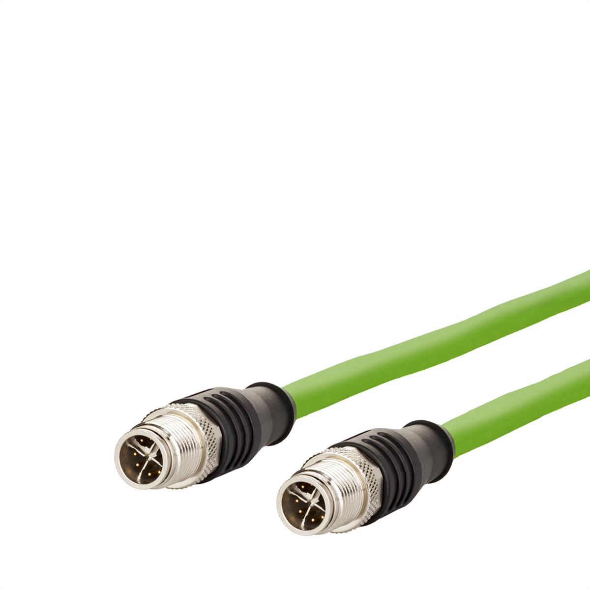 Metz-Connect30064256, 5m Cat6a, Green M12 to Male M12 Male, Shielded, Unterminated Polyurethane Sheath