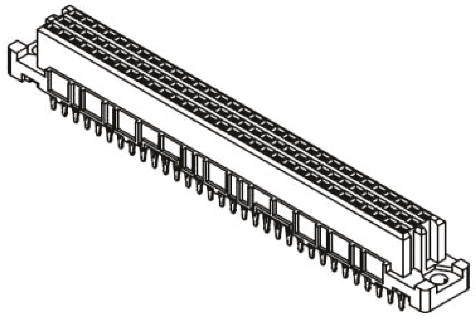 Harting 09 03 96 Way 2.54mm Pitch, Type C Class C3, 3 Row, Straight DIN 41612 Connector, Socket