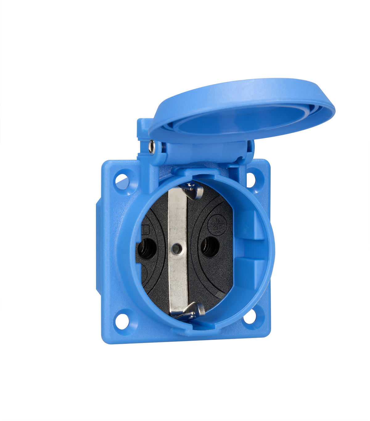 ABL Sursum Blue 1 Gang Thermoplastic Plug Socket, 16A, Panel Mount, Outdoor Use