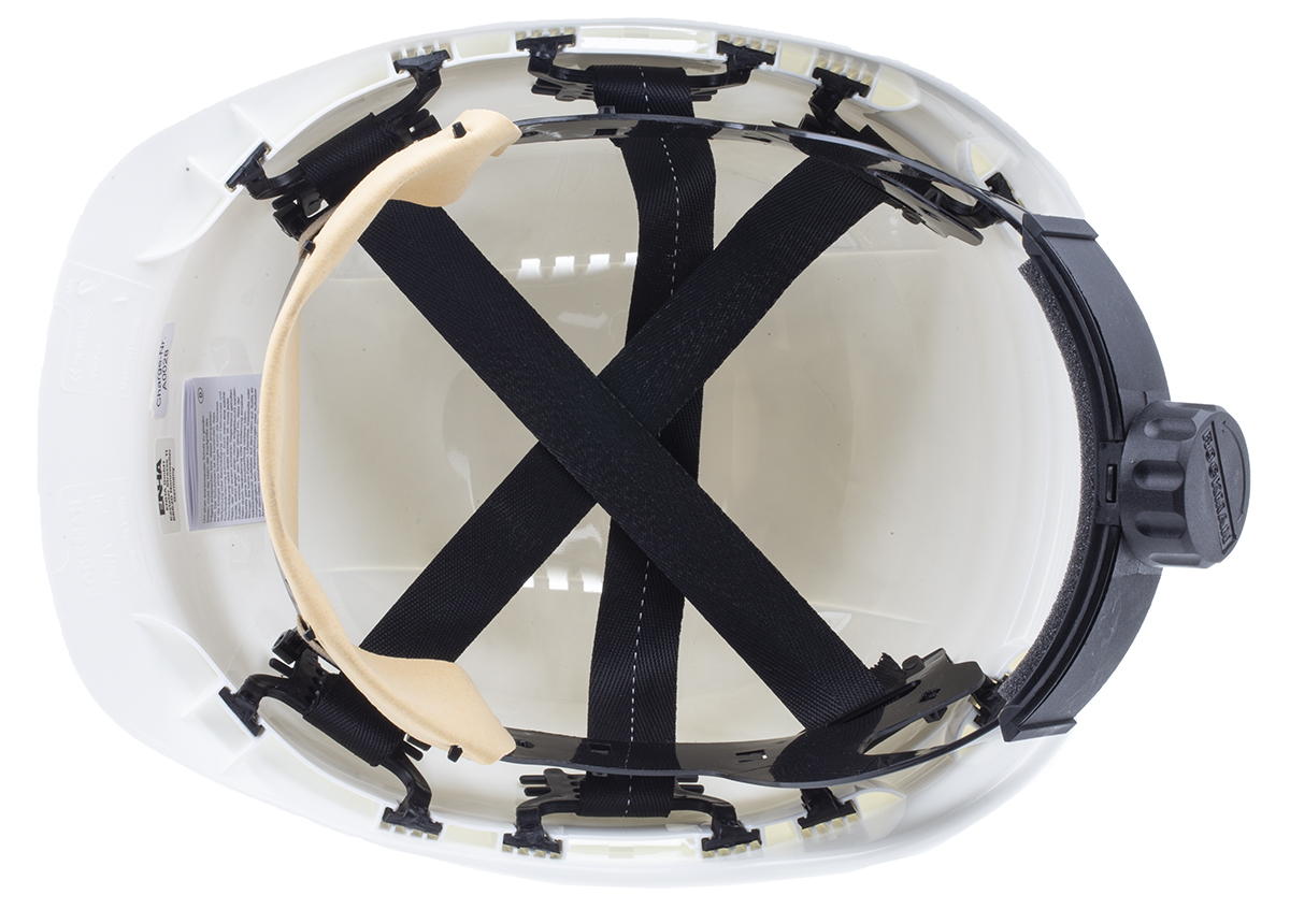 2c60d0ws0000 Skytec 6 White Safety Helmet Ventilated Adjustable
