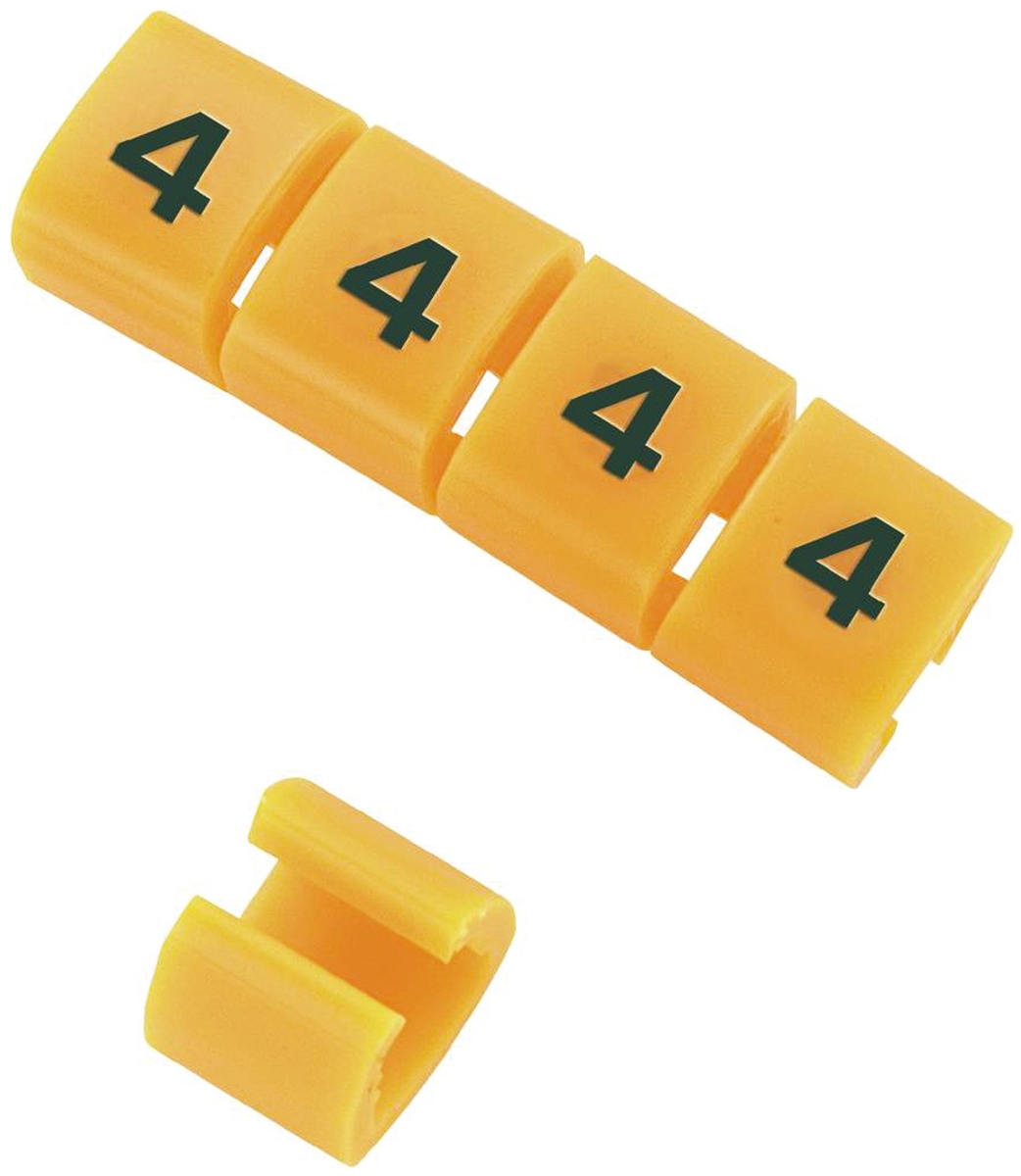 RS PRO Snap On Cable Markers, Black on Orange, Pre-printed "Y", 3 → 3.4mm Cable