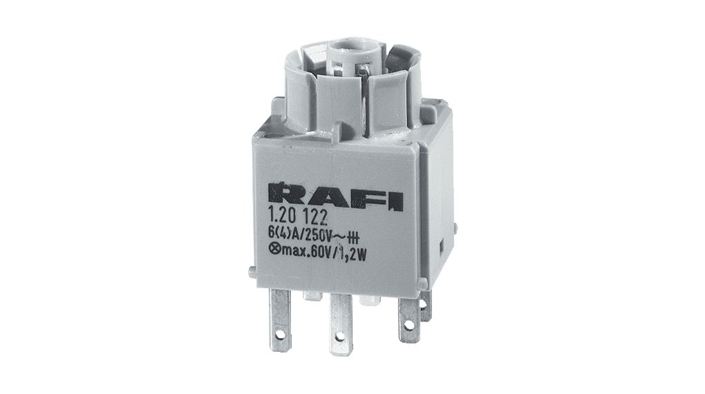 RAFI 1.20.123 Series Contact Block for Use with RAFIX 16 Series Switch, 250V, SPDT