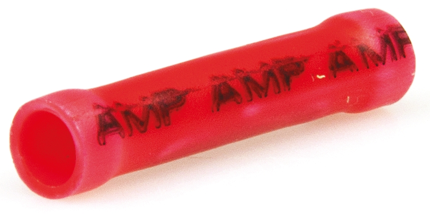 34070 TE Connectivity, PLASTI-GRIP Butt Splice Connector, Red, Insulated, Tin 16 AWG