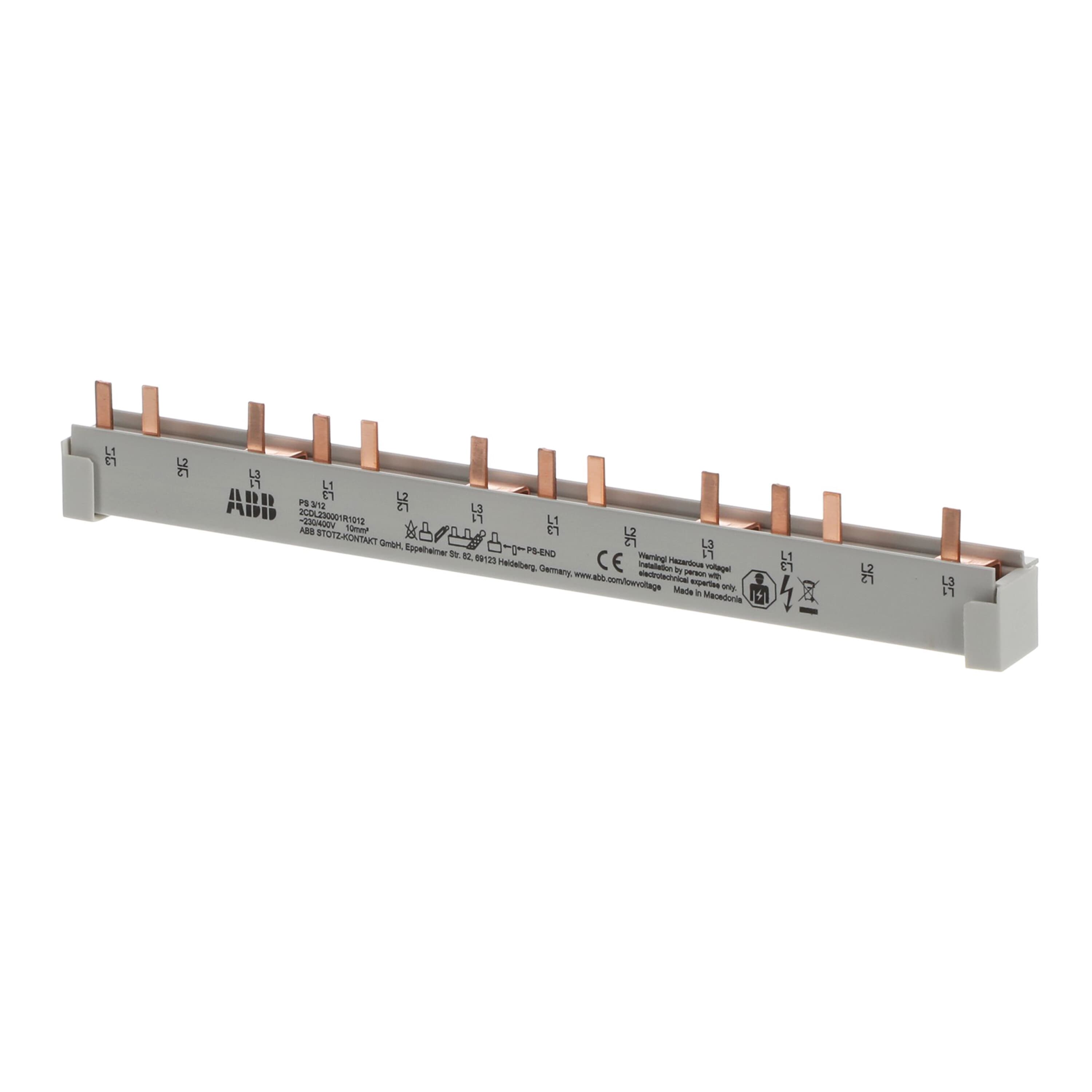 2cdl230001r1012-ps312 ABB PS3 PS 3 Phase Busbar, 690 V ac/dc