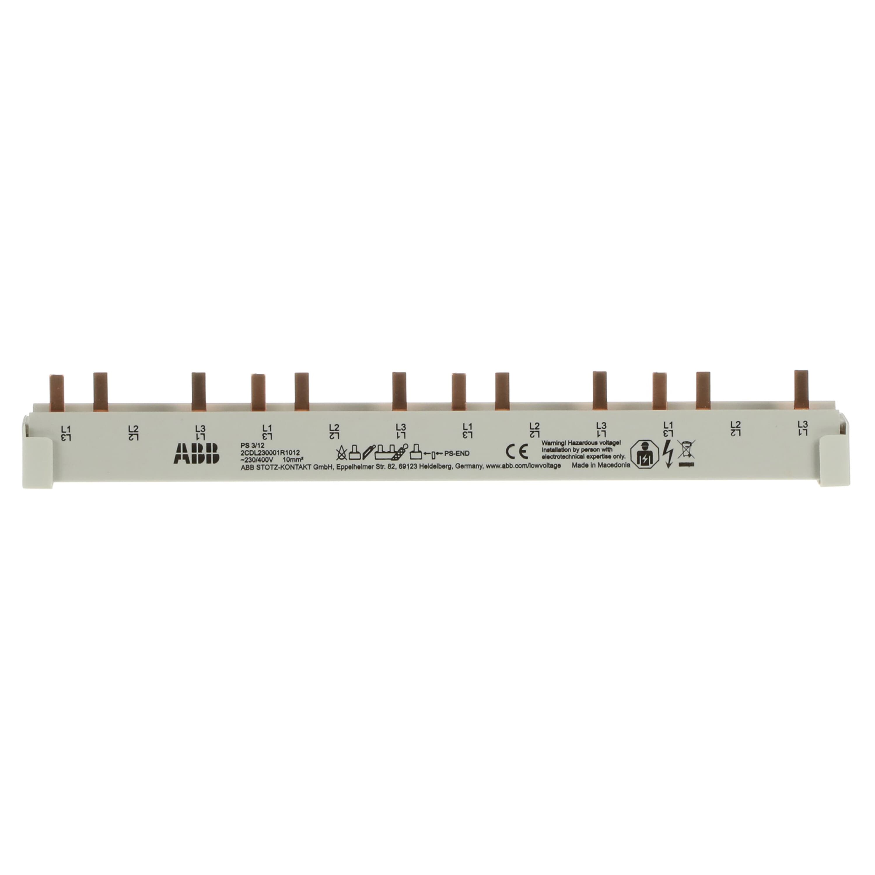 2cdl230001r1012-ps312 ABB PS3 PS 3 Phase Busbar, 690 V ac/dc