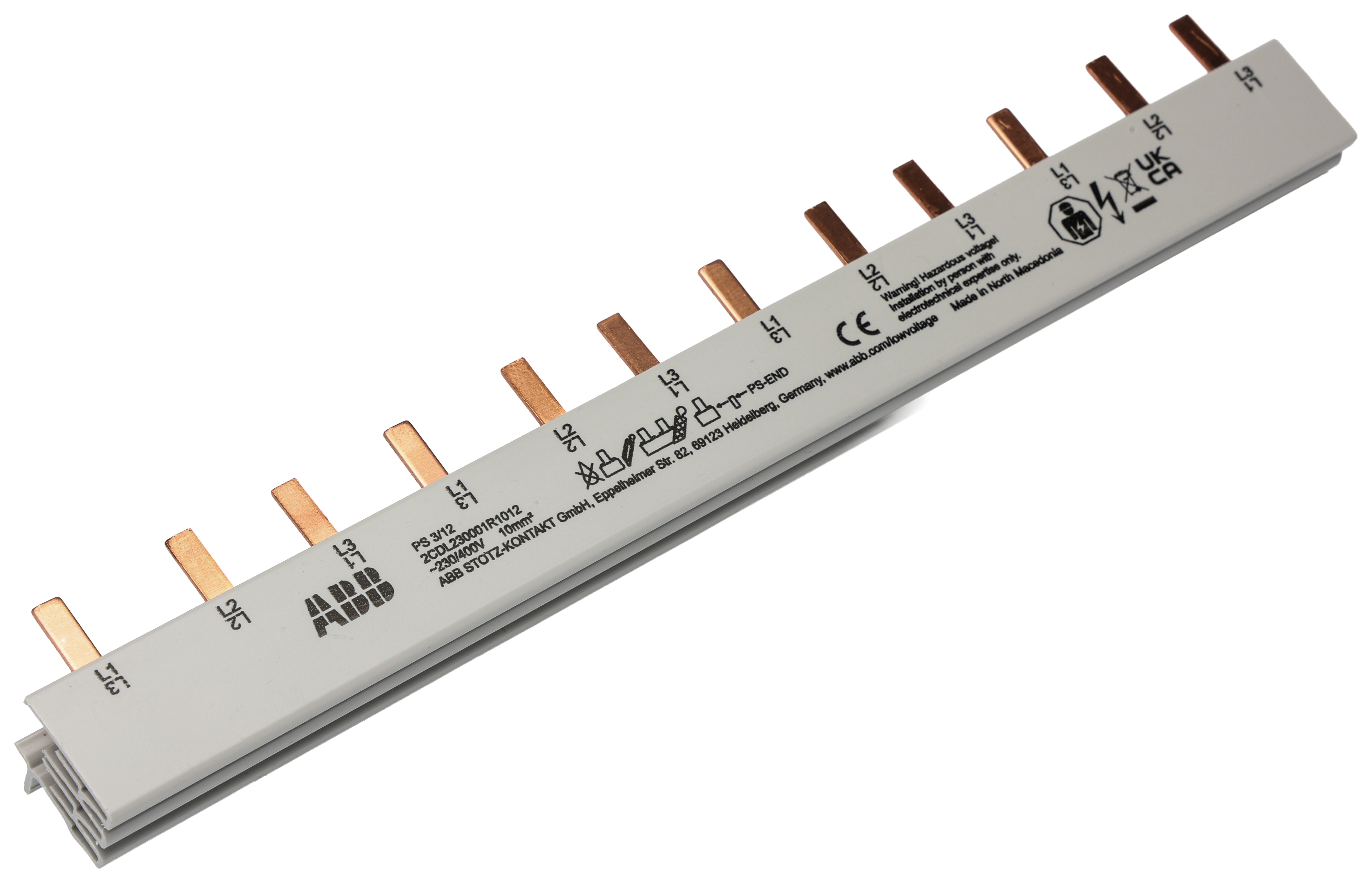 2cdl230001r1012-ps312 ABB PS3 PS 3 Phase Busbar, 690 V ac/dc