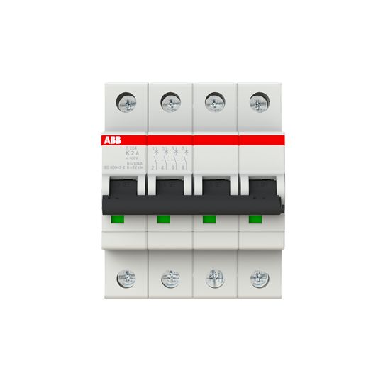 ABB System Pro M Compact S200 Miniature Circuit Breaker, 4-Pole, 2A, Type K, 400V ac AC, 110 V dc DC, 10 kA Breaking