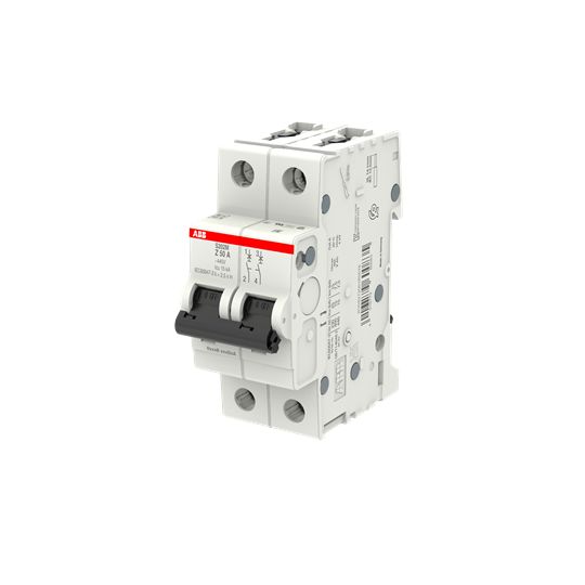 ABB System Pro M Compact S200M Miniature Circuit Breaker, 2-Pole, 50A, Type Z, 400V ac AC, 125 V dc DC, 15 kA Breaking