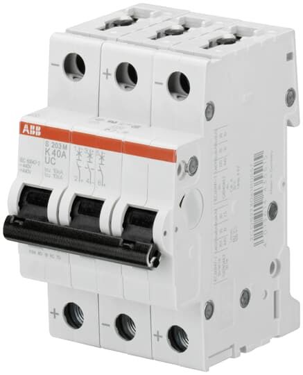 ABB System Pro M Compact S200 M UC Miniature Circuit Breaker, 3-Pole, 32A, Type Z, 400V ac AC, 440 V dc DC, 10 kA