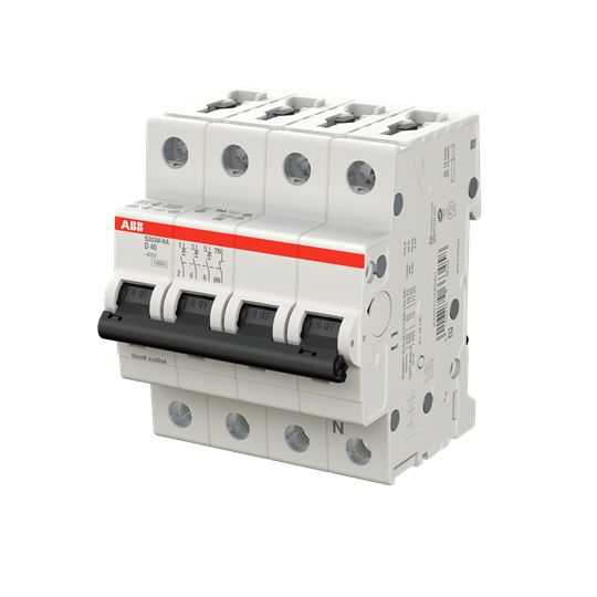 ABB System Pro M Compact S200M Miniature Circuit Breaker, 3-Pole, 40A, Type D, 400V ac AC, 125 V dc DC, 15 kA Breaking