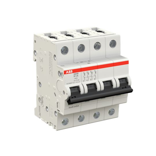 ABB System Pro M Compact S200M Miniature Circuit Breaker, 4-Pole, 3A, Type K, 400V ac AC, 125 V dc DC, 15 kA Breaking