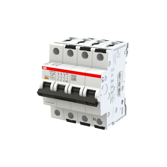 ABB System Pro M Compact S300P Miniature Circuit Breaker, 3-Pole, 1.6A, Type K, 415V ac AC, 125 V dc DC, 100 kA Breaking