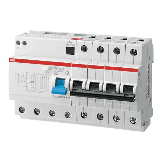 ABB Residual Current Circuit Breaker with Overload Protection, 16A Current Rating, 4-Pole, 30 mA Trip Sensitivity, Type