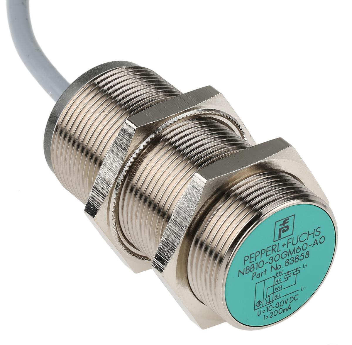Pepperl + Fuchs, M30 x 1.5, NPN Inductive Sensor 60mm Length, 10 → 30 V dc supply voltage , IP67 Rating