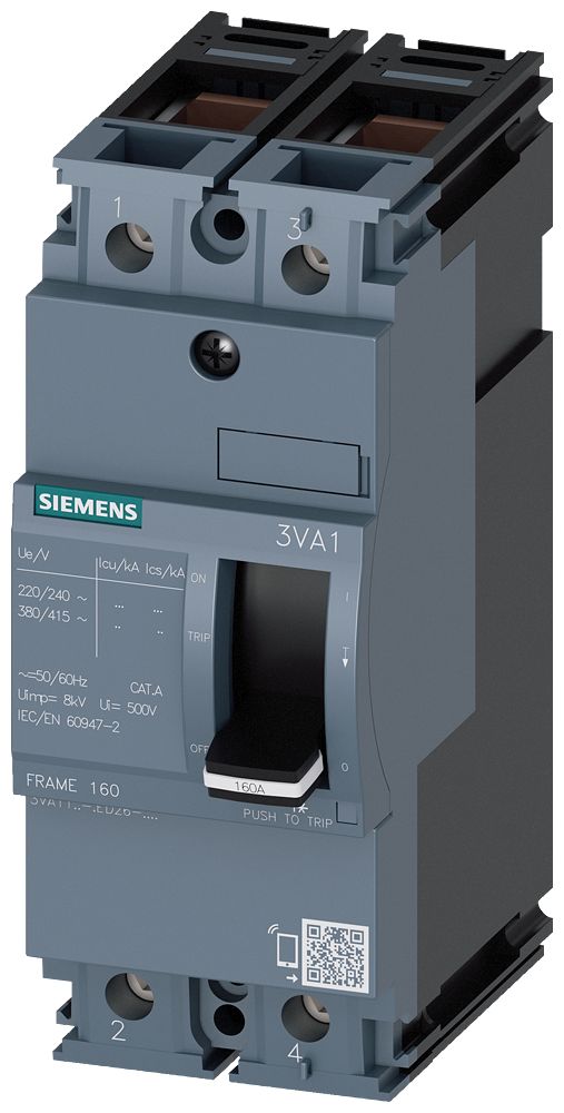 Siemens, SENTRON Circuit breaker 2P 125A, DIN Rail Mount