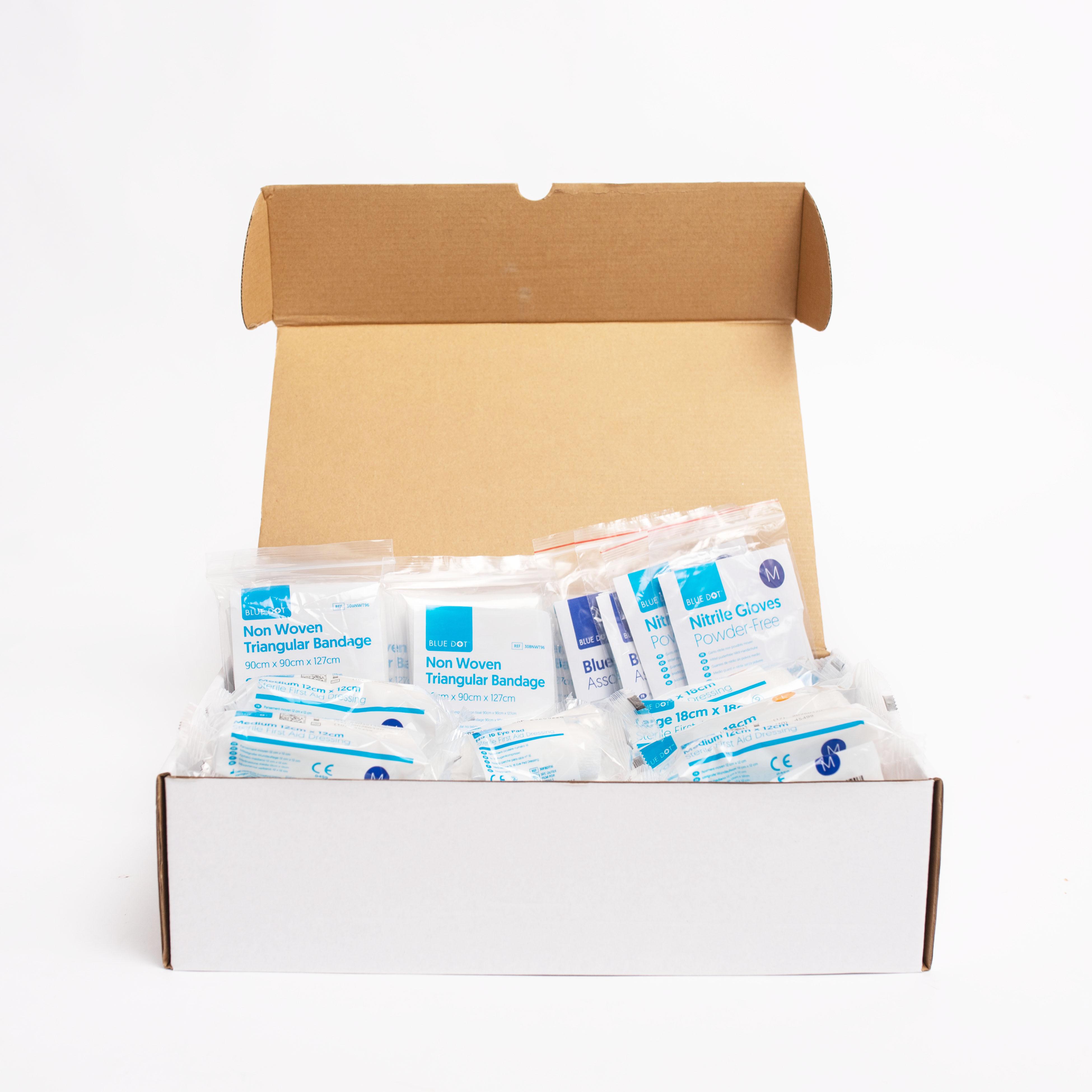 Crest Medical Cotton Blue, White First Aid Kit First Aid Kit, 1Each Per Package