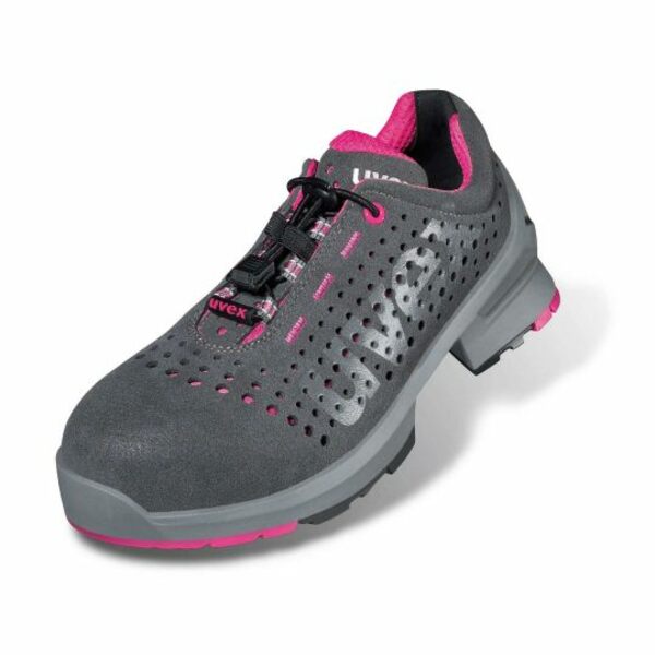 uvex 1 ladies Women's Grey, Pink Composite Toe Capped Safety Trainers, UK 7, EU 41