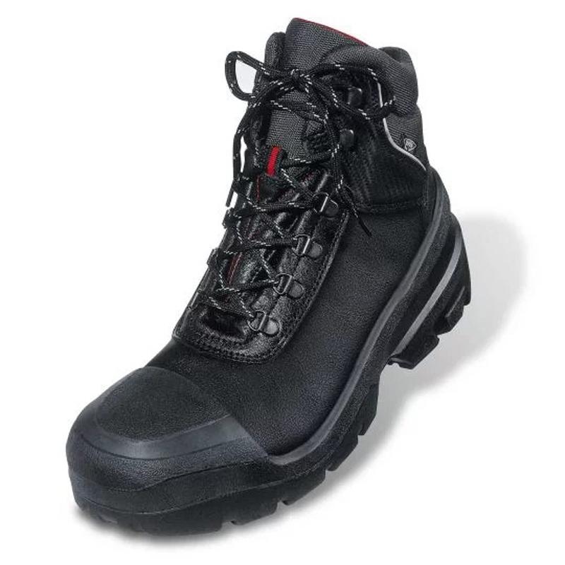 uvex Quatro Pro Black, Grey Steel Toe Capped Men's Safety Boots, UK 14, EU 49