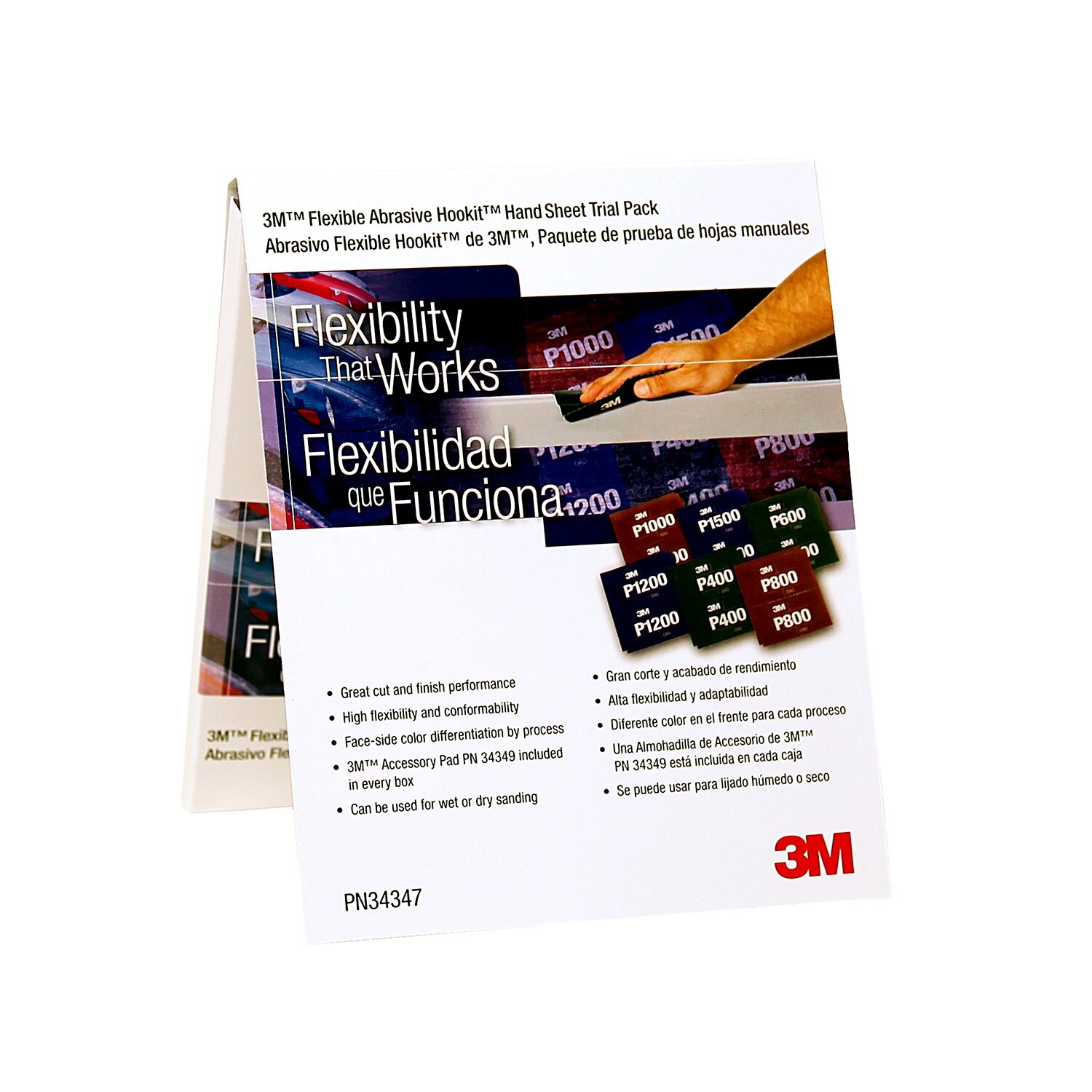 3M 21.8 ±1μm Grit Fine Abrasive Hand Pad, 171mm x 140mm